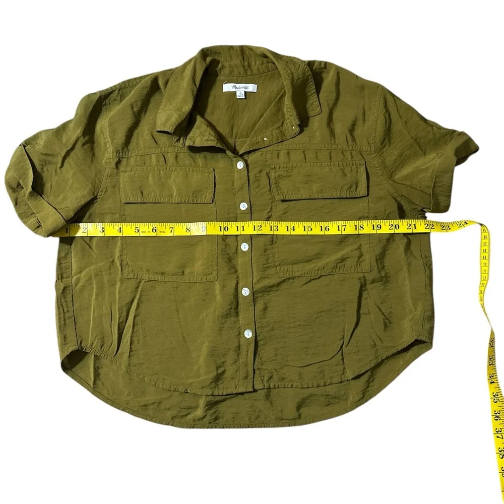 Madewell Casual Olive Button Down Shirt small - Picture 3 of 5